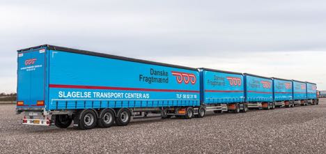 Linktrailerne kan danne Danmarks l�ngste modul-vogntog