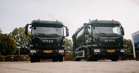Affaldsselskab tager skrald i smalle gader med biogas-lastbiler