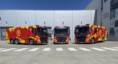 Tre nye brandbiler blev bragt til Brand og Redning i Køge