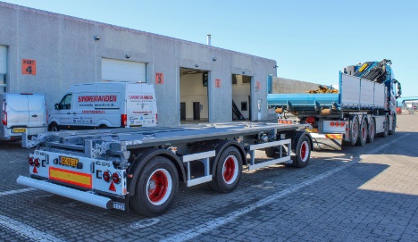 Overf�ringsanh�nger med lang bogie har tre-vejstip